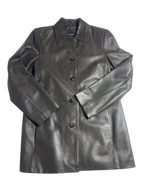 Bernardo Collection brown genuine leather coat women’s small